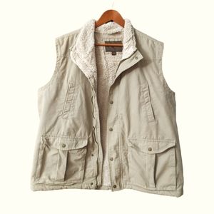 Northwest Territory Sherpa Lined Full Zip Vest Men's XL Light Tan